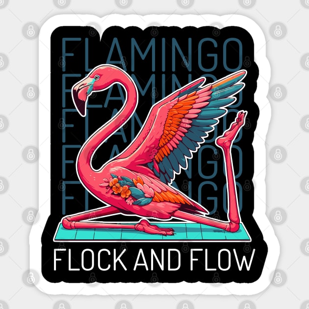 Funny flamingo yoga Sticker by Create Magnus